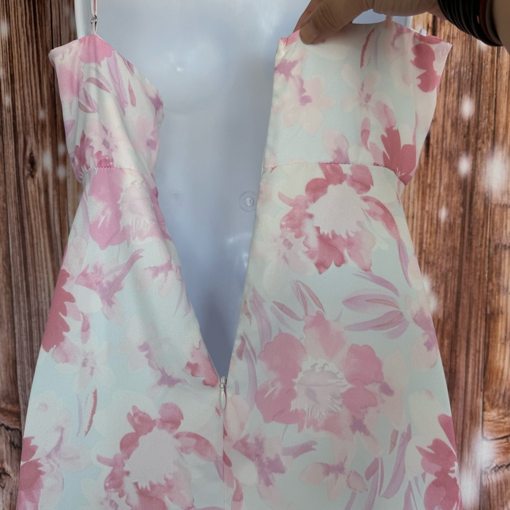 Lulu's Watercolor Wonderland Pink Floral Print Maxi Dress - Picture 12 of 14